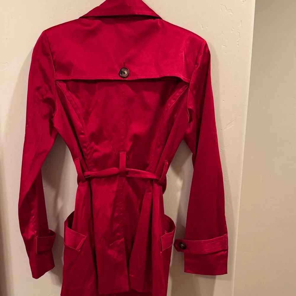 BCX Vibrant Red Trench Coat for Women - Picture 7 of 8